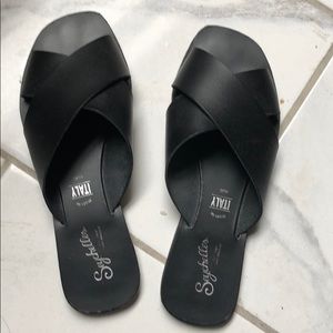 Seychelles black leather sandals BRAND NEW